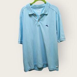 Tommy Bahama ISLANDZONE Elite Polo Shirt Mens XL Blue/Teal Marlin Supima Cotton